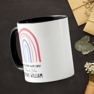 Xmas Rainbow Watercolor Teacher Thank You Black Mug