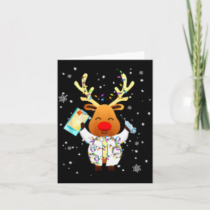 Xmas Reindeer Doctor Reindeer Lover Funny Christma Card