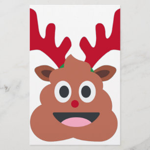 xmas reindeer poo emoji stationery