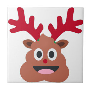 xmas reindeer poo emoji tile