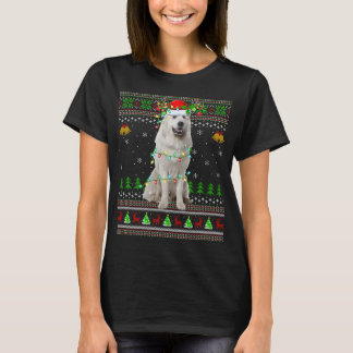 Xmas Reindeer Santa Hat Great Pyrenees Dog Ugly Ch T-Shirt
