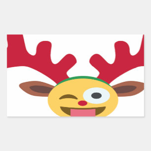 xmas reindeer wink emoji sticker