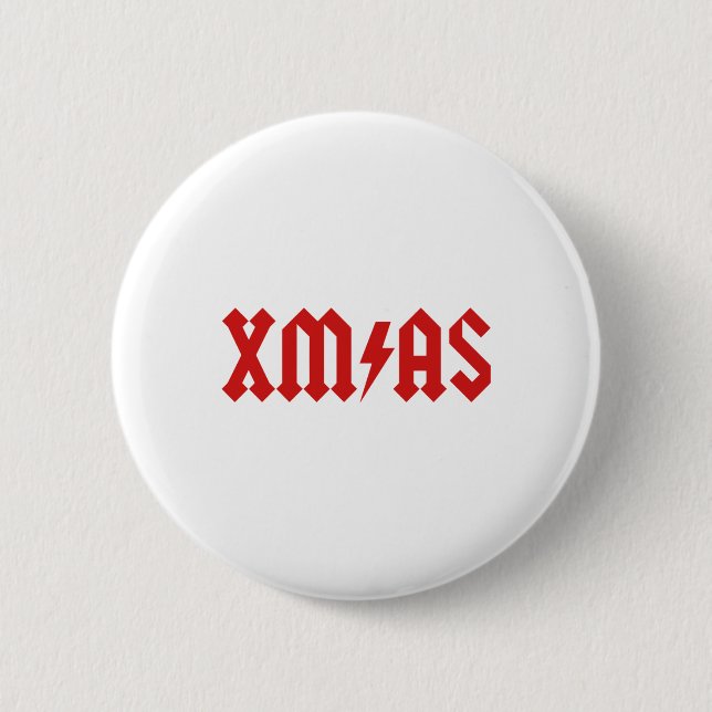 Xmas Rock Roll Heavy Metal Funny Christmas Xmas Fu 2 Inch Round Button (Front)