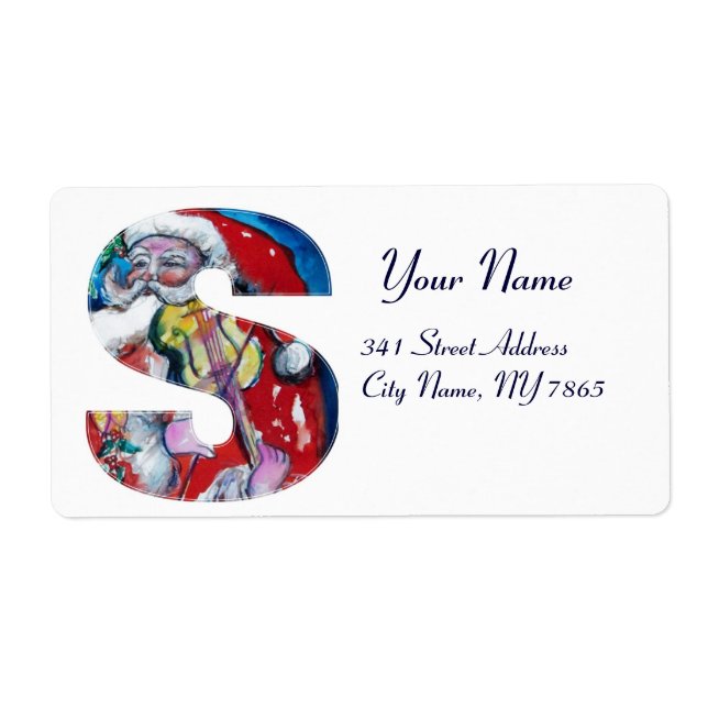 XMAS S LETTER /SANTA  CLAUS WITH VIOLIN MONOGRAM (Front)