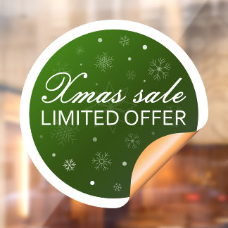 Xmas Sale Limited Offer - Green Gold Window Cling