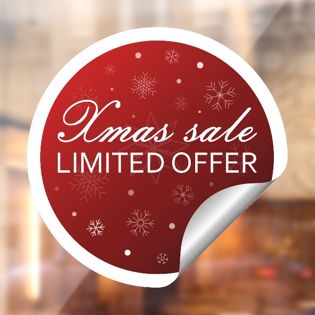 Xmas Sale Limited Offer - Red Silver  Window Cling (Sheet 2)