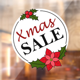 Xmas Sale Sticker - Holiday Window Cling