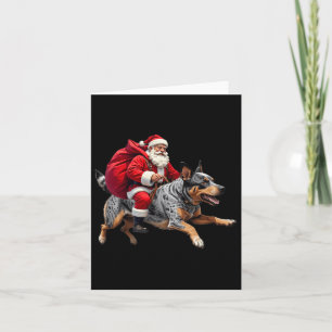 Xmas Santa Australian Cattle Dog Christmas  Card