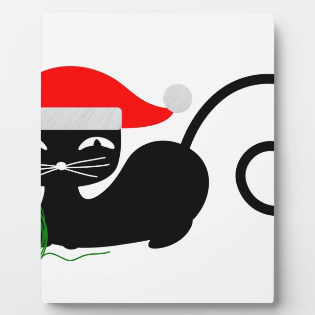 xmas santa cat plaque (Front)