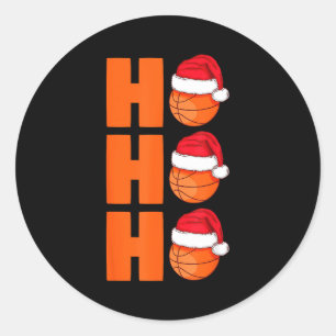 Xmas Santa Claus Basketball Christmas  Classic Round Sticker
