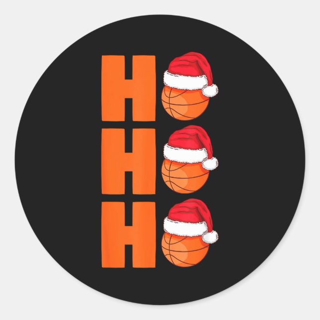 Xmas Santa Claus Basketball Christmas  Classic Round Sticker (Front)