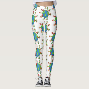 xmas santa claus elves leggings