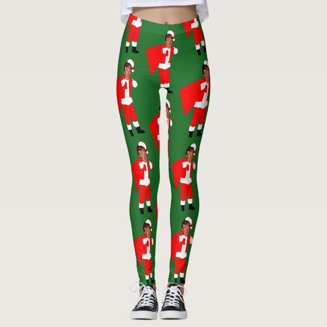 xmas santa donald trump leggings (Front)