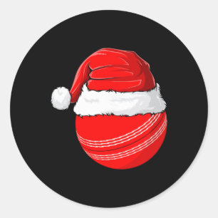 Xmas Santa Hat Christmas Cricket Classic Round Sticker