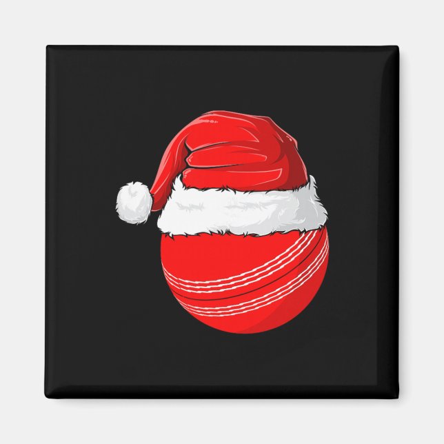 Xmas Santa Hat Christmas Cricket  Magnet (Front)