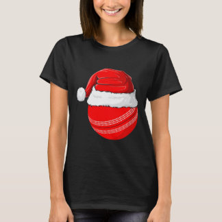 Xmas Santa Hat Christmas Cricket  T-Shirt