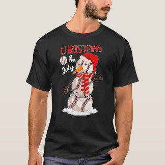 Xmas Santa Hat Golf Snowman Christmas In July T-Shirt
