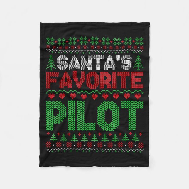 Xmas Santa's Favorite Lot Funny Ugly Christmas Swe Fleece Blanket (Front)