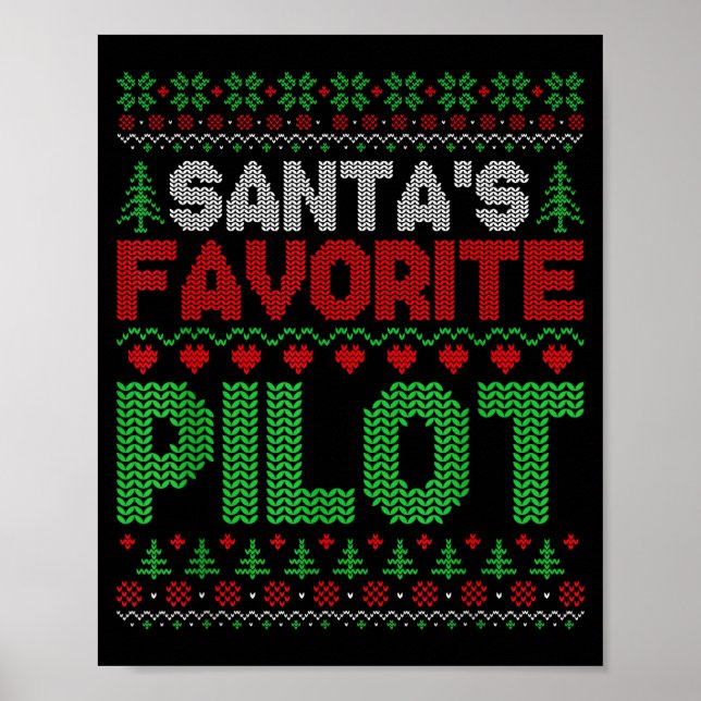 Xmas Santa's Favorite Lot Funny Ugly Christmas Swe Poster (Front)