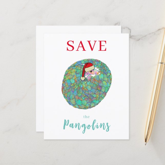 Xmas Save the Pangolins Slogan Personalized Budget (Front/Back In Situ)