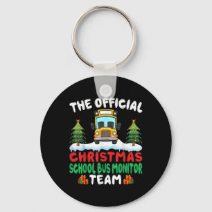 Xmas School Bus Monitor Team School Bus Monitor T  Keychain