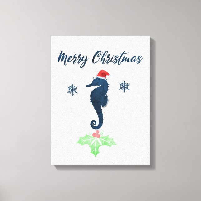 Xmas Seahorse Canvas Print (Front)