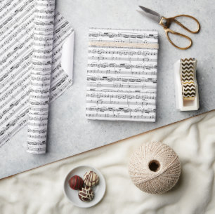 Xmas sheet music scores wrapping paper