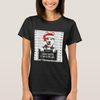 Xmas Siberian Husky Lover Santa Hat Dog Christmas T-Shirt