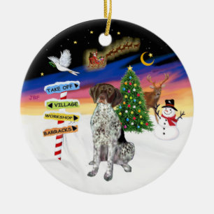 Xmas Signs - German Short Haired Pointer Ceramic Ornament