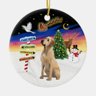 Xmas Signs - Yellow Labrador Ceramic Ornament