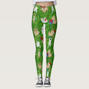 xmas sloth christmas leggings