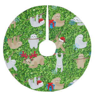 xmas sloth christmas tree skirt