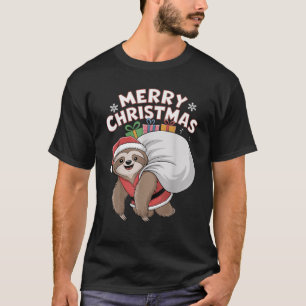 Xmas Sloth Santa on Sloth Christmas T-Shirt