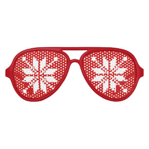 Xmas Snowflake Christmas Pattern Aviator Sunglasses
