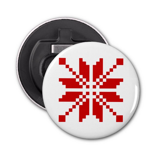 Xmas Snowflake Christmas Pattern Bottle Opener (Front)