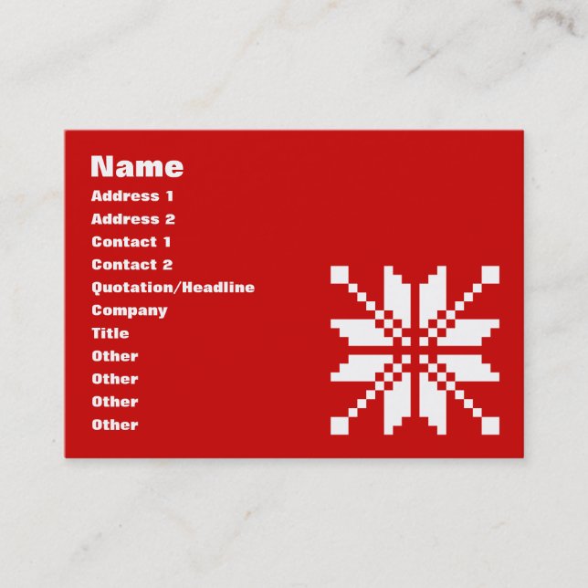 Xmas Snowflake Christmas Pattern Business Card (Front)