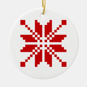 Xmas Snowflake Christmas Pattern Ceramic Ornament