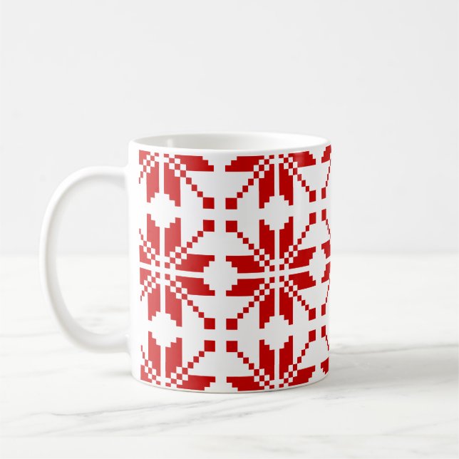Xmas Snowflake Christmas Pattern Coffee Mug (Left)