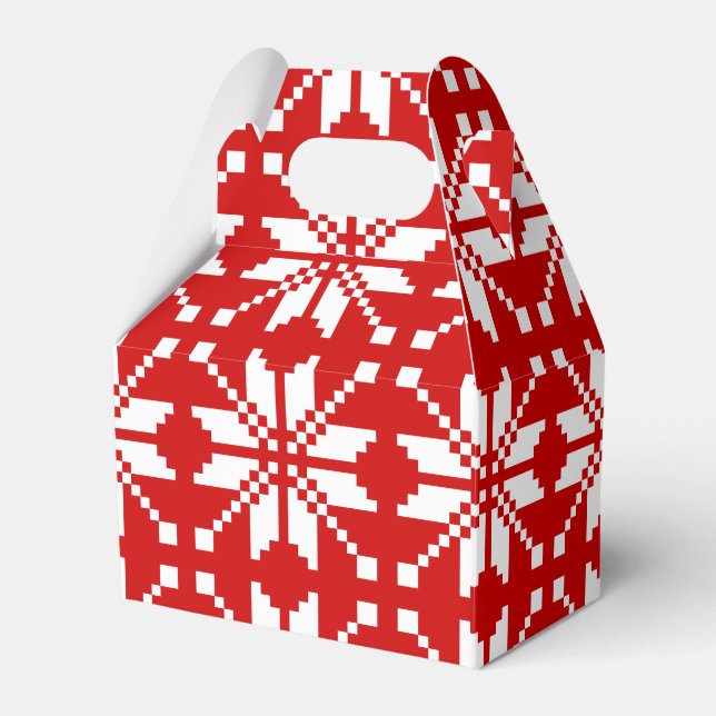 Xmas Snowflake Christmas Pattern Favor Box (Front Side)