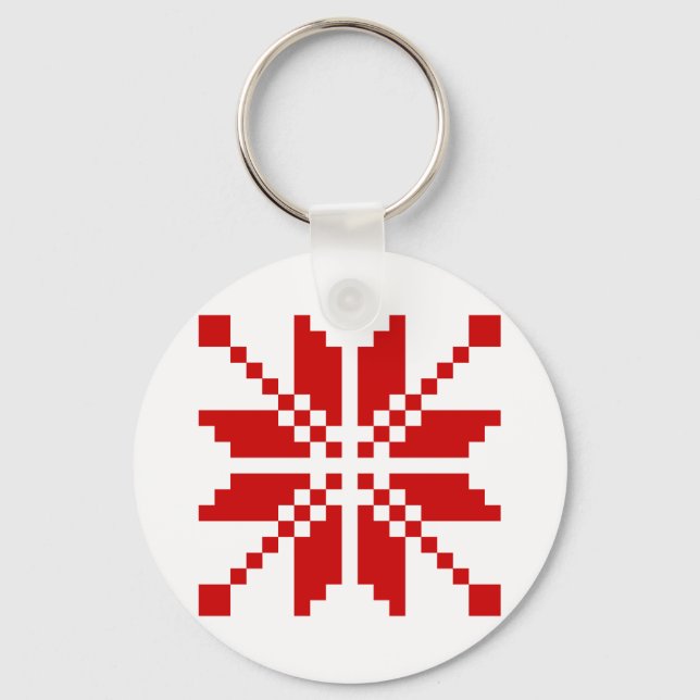 Xmas Snowflake Christmas Pattern Keychain (Front)