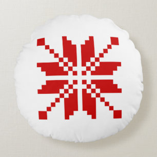 Xmas Snowflake Christmas Pattern Round Pillow