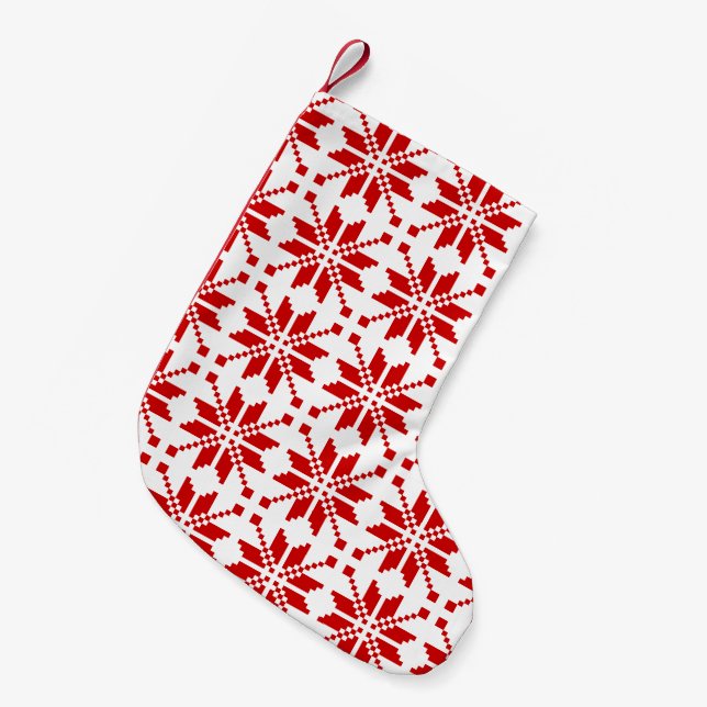 Xmas Snowflake Christmas Pattern Small Christmas Stocking (Front (Hanging))