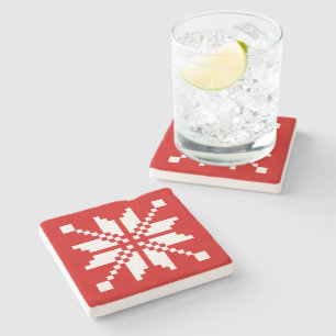 Xmas Snowflake Christmas Pattern Stone Coaster