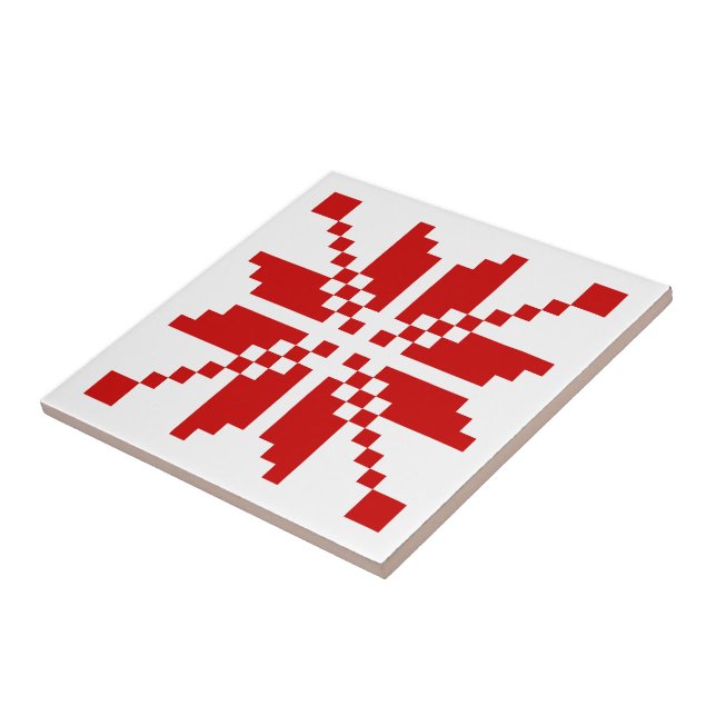 Xmas Snowflake Christmas Pattern Tile (Side)