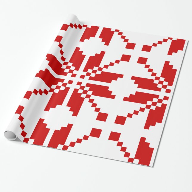 Xmas Snowflake Christmas Pattern Wrapping Paper (Unrolled)