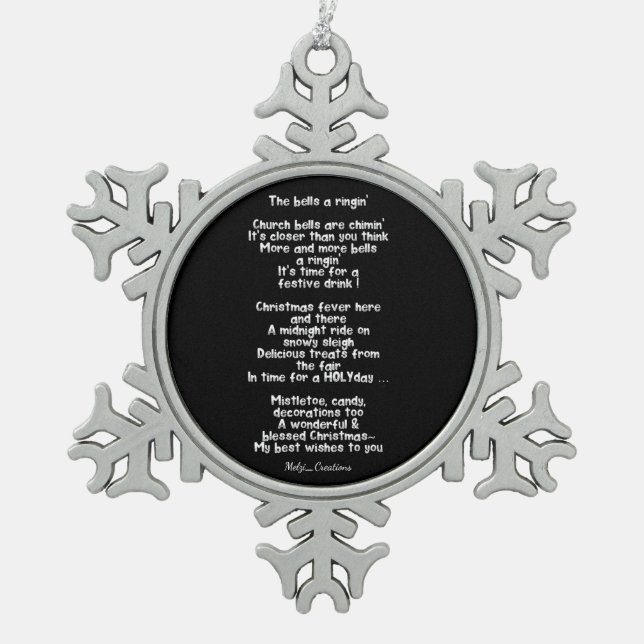 Xmas snowflake decoration /poem (Front)