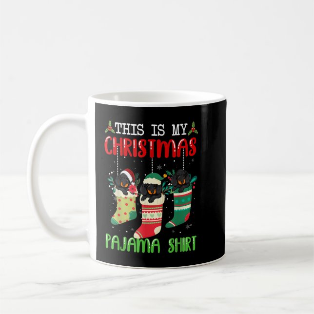 Xmas Socks This Is My Christmas Pajama Dachshund D Coffee Mug (Left)