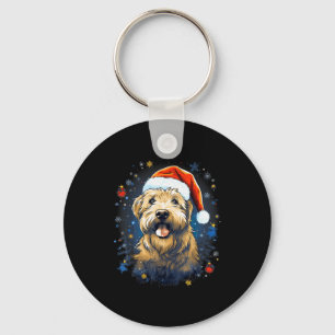 Xmas Soft-coated Wheaten Terrier Dog Christmas Men Keychain