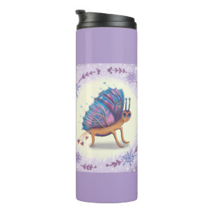 Xmas space butterfly thermal tumbler