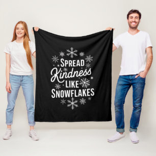 Xmas Spread Kindness Like Snowflakes Christmas Fleece Blanket